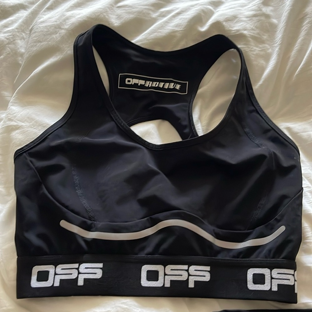 Off white sports bra / top
